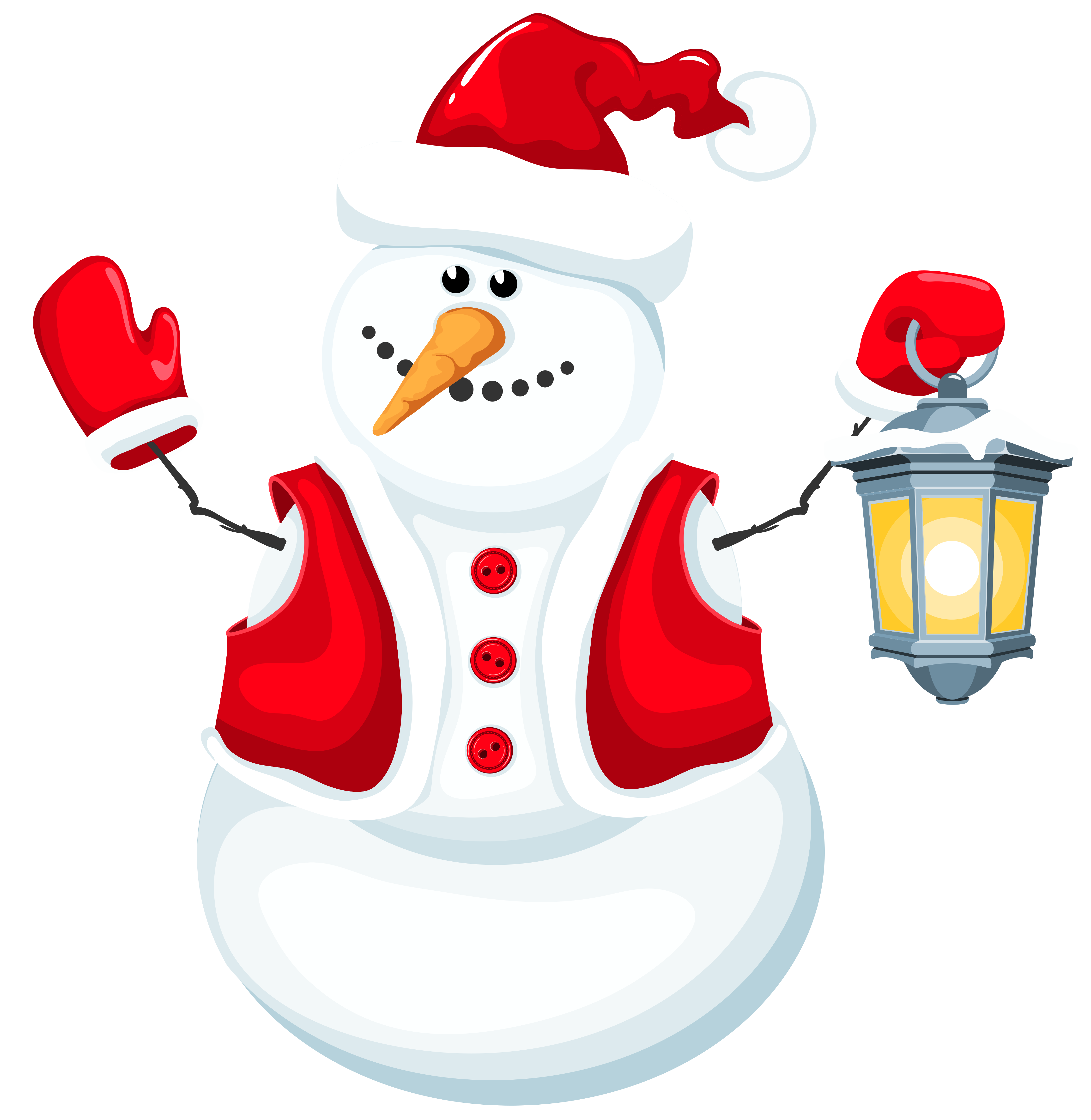Snowman With Christmas Lantern PNG Download Free PNG Image