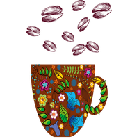 Coffee Cup Material Bean Vector Beans Cafe PNG