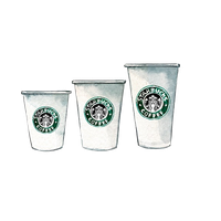 Coffee Frappuccino Cup Tea Mug Starbucks Hand-Painted PNG
