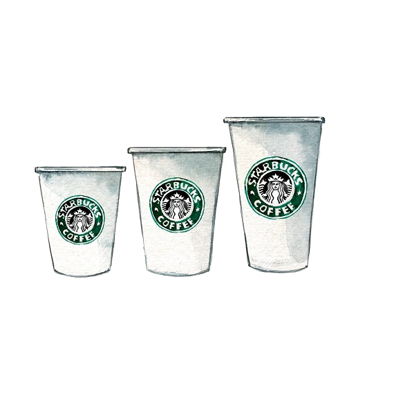Coffee Frappuccino Cup Tea Mug Starbucks Hand-Painted PNG Image