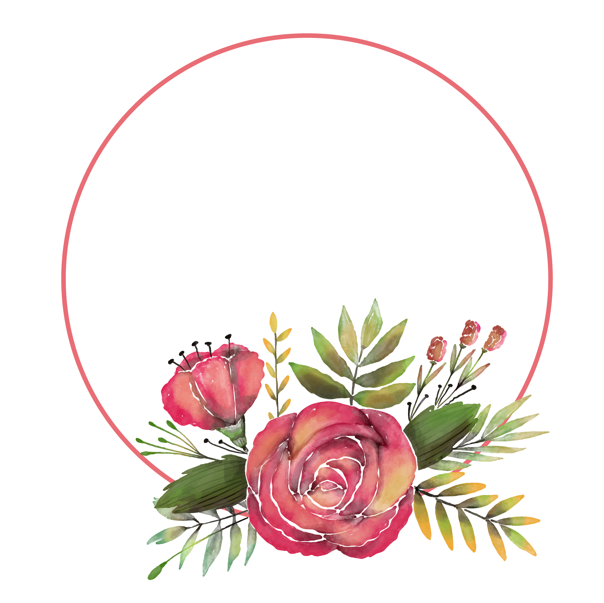 Floral Circle Flower Frame Free Download Image PNG Image