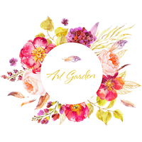 Floral Photos Circle Border Blooming