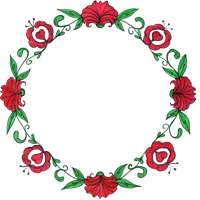 Floral Circle Border Drawing Frame Transparent PNG Image