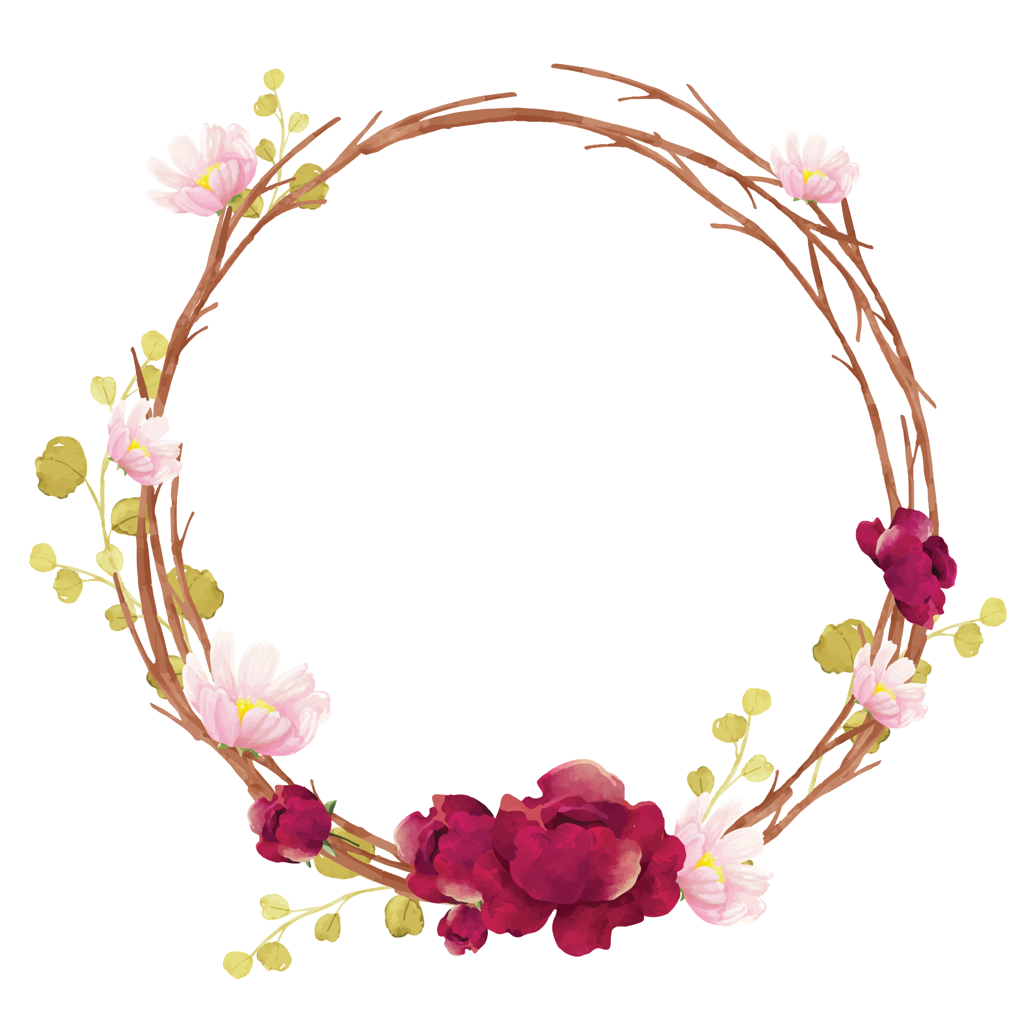 Pink Floral Border Free Photo Transparent PNG Image