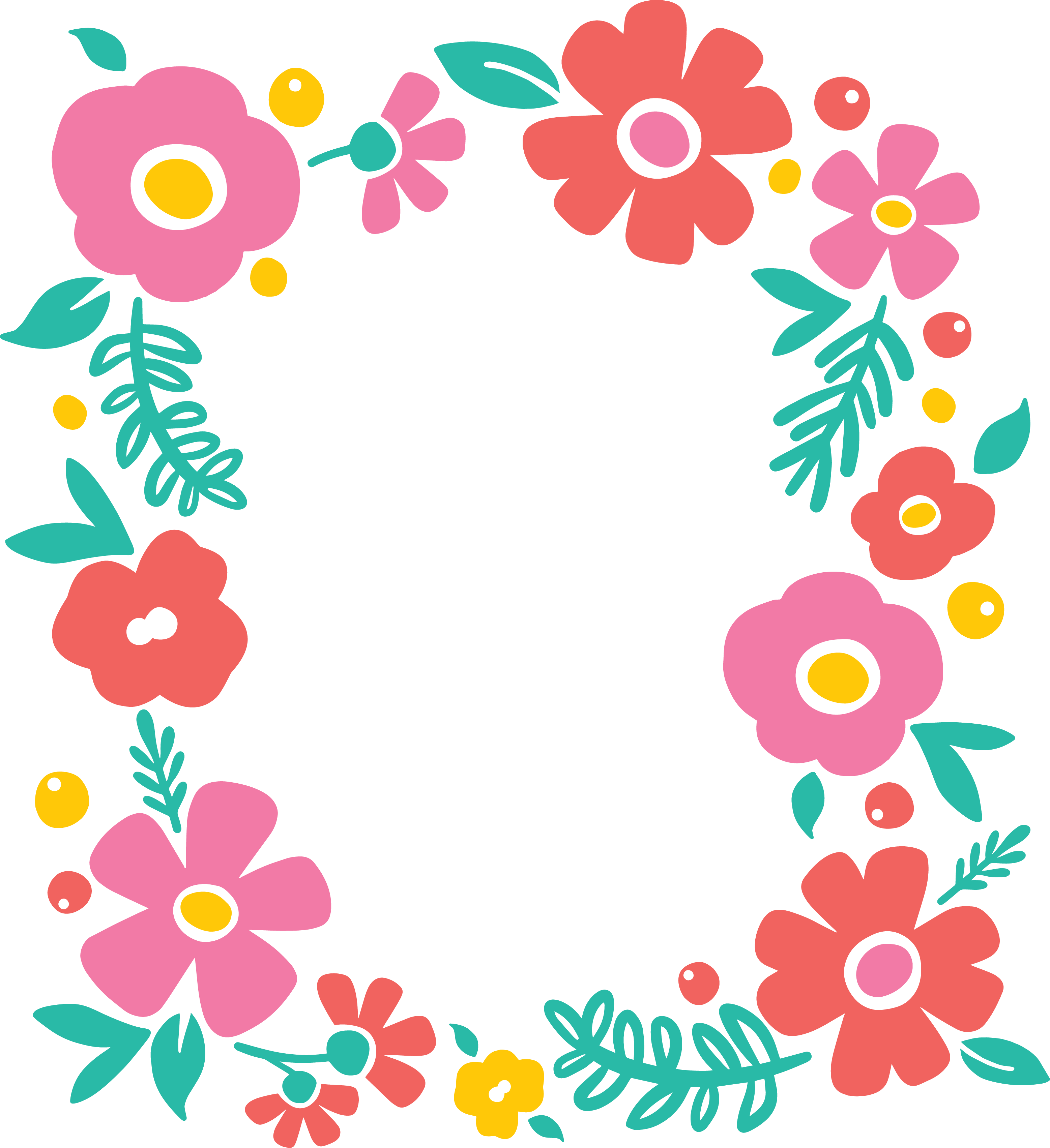 Frame Flower Border Colorful Free Download PNG HQ Transparent PNG Image