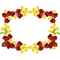 Photos Frame Square Border Flower PNG