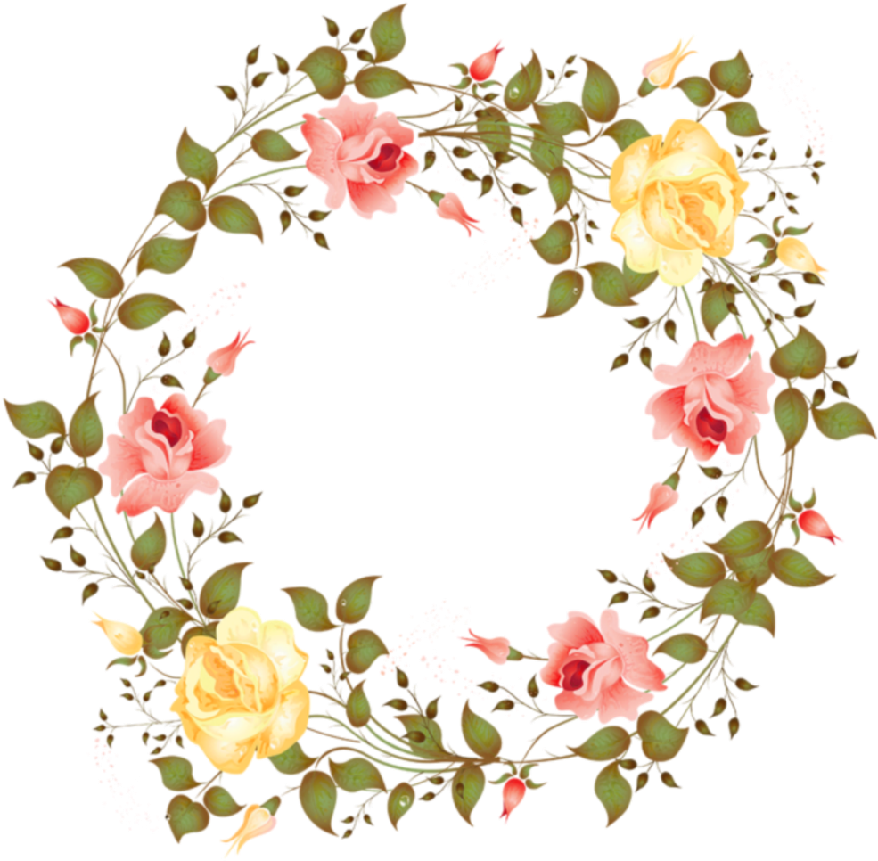 Floral Round Garland Free HQ Image PNG Image