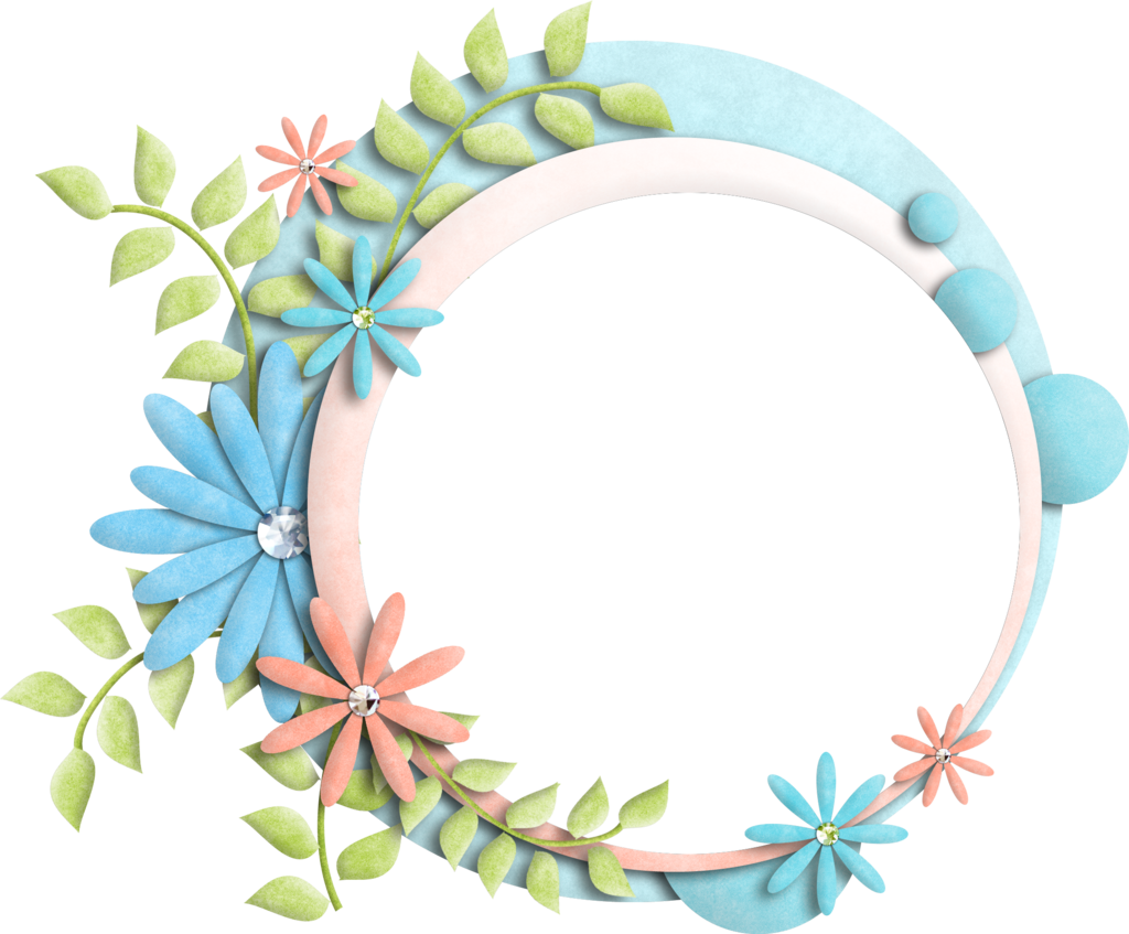 Floral Frame Transparent Background PNG Image