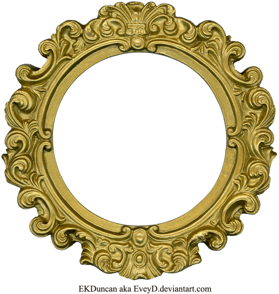 Golden Round Frame Clipart PNG Image
