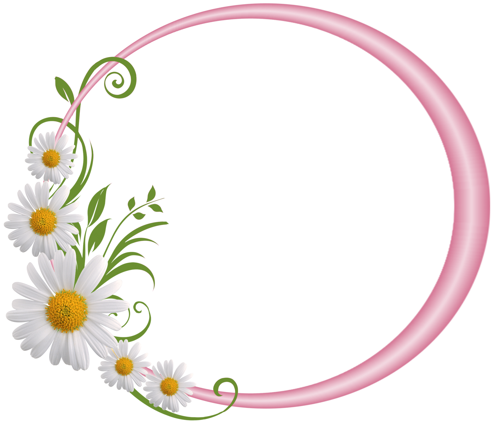 Floral Round Frame File PNG Image