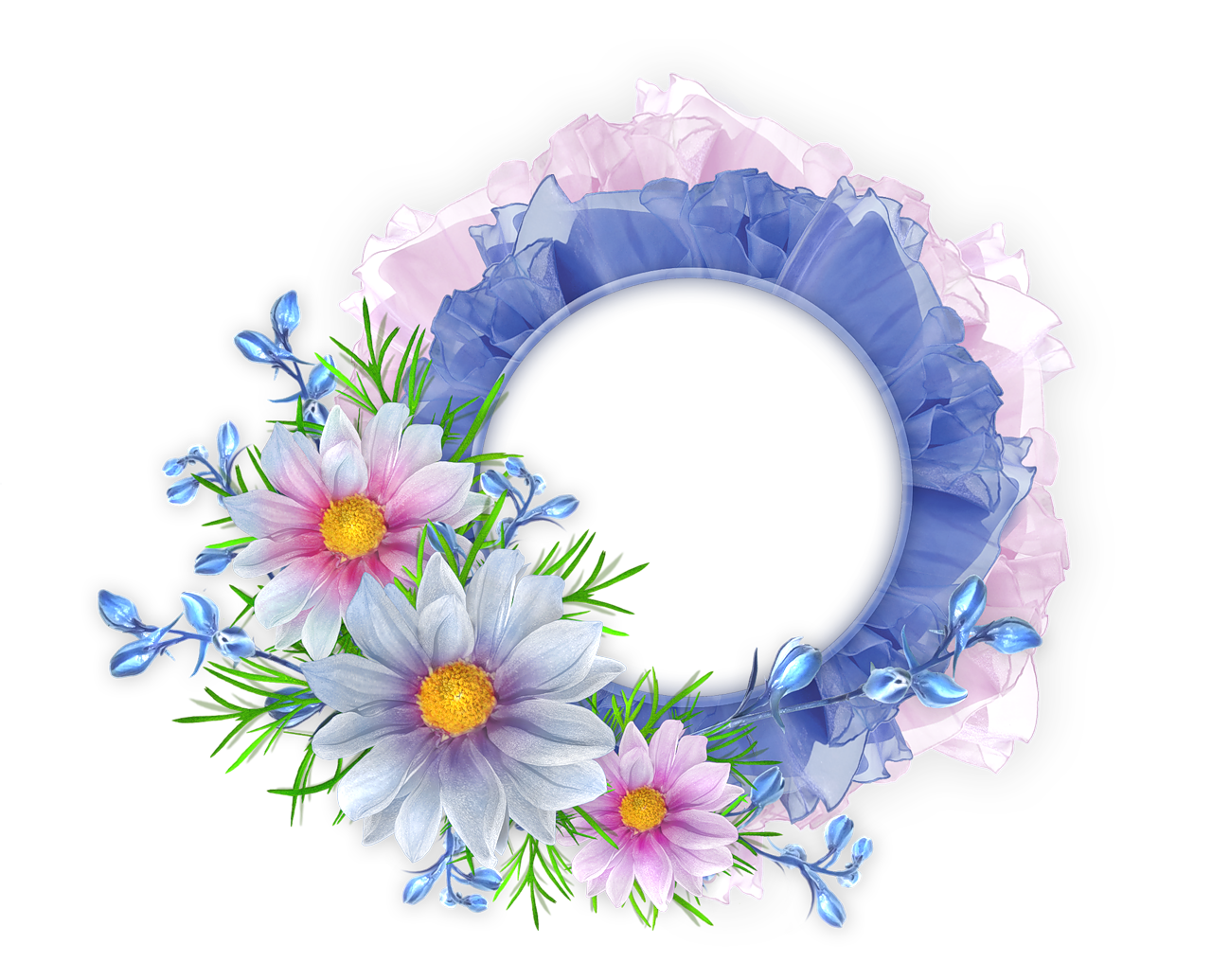 Floral Round Frame Image Transparent PNG Image