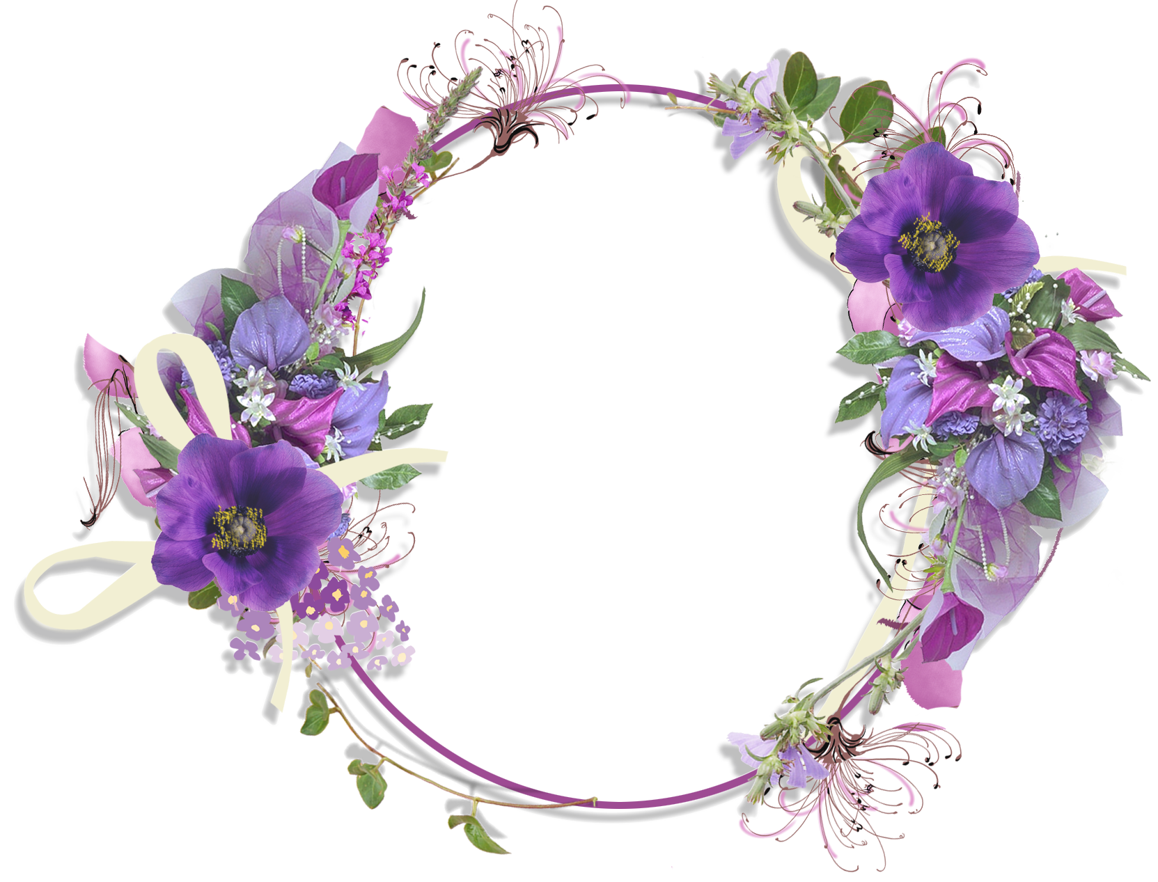 Download Floral Round Frame Hq Png Image Freepngimg