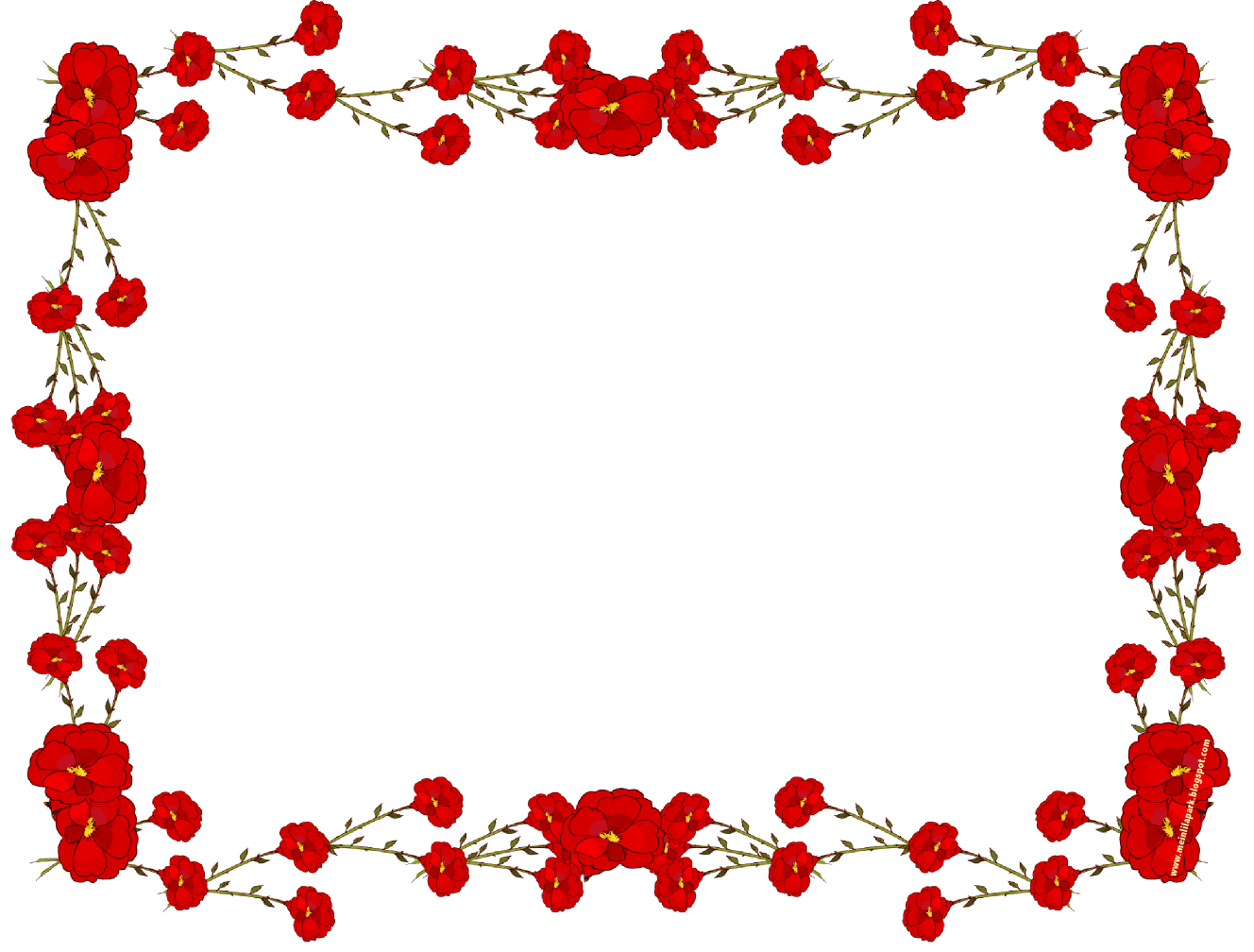 Download Red Flower Frame  Picture HQ PNG Image FreePNGImg