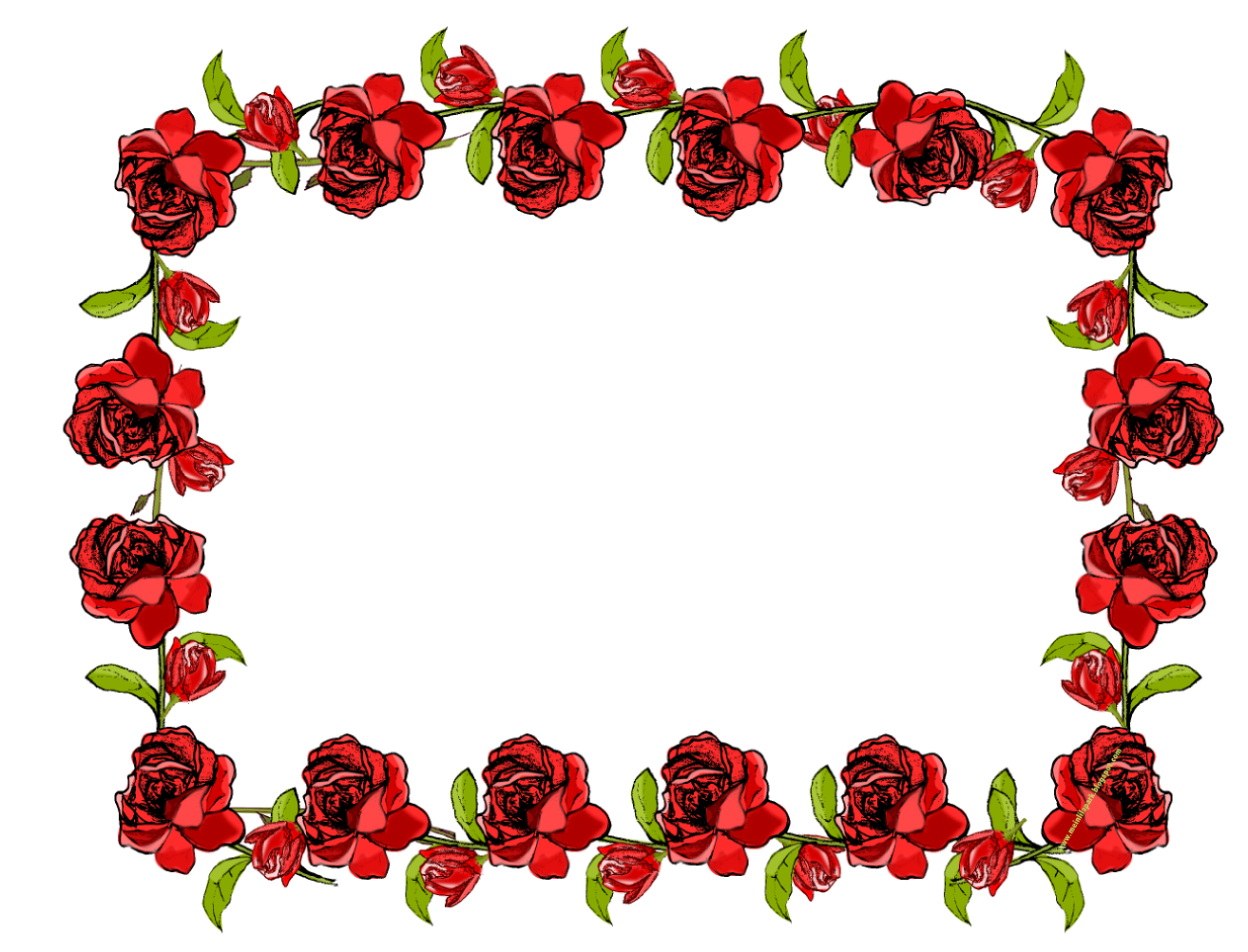 Red Flower Frame Transparent PNG Image