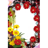 Red Flower Frame File PNG