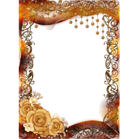 Gold Flower Frame PNG