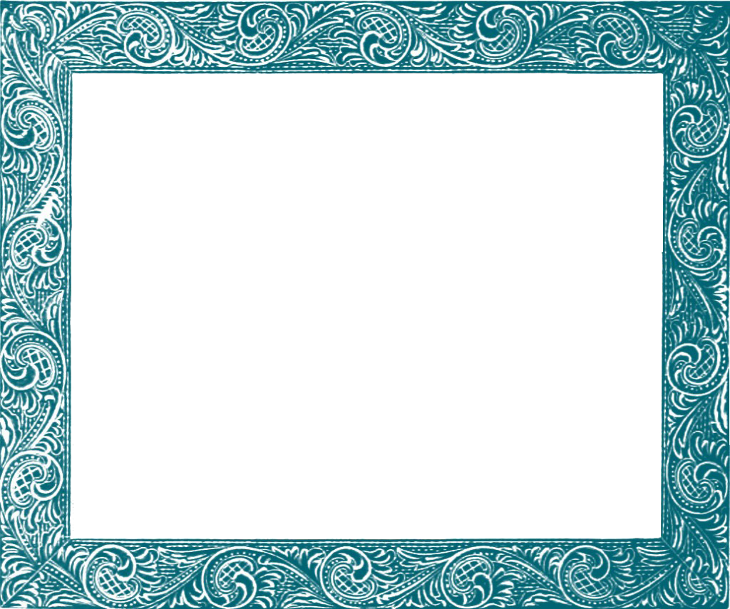 Teal Border Frame Free Download PNG Image