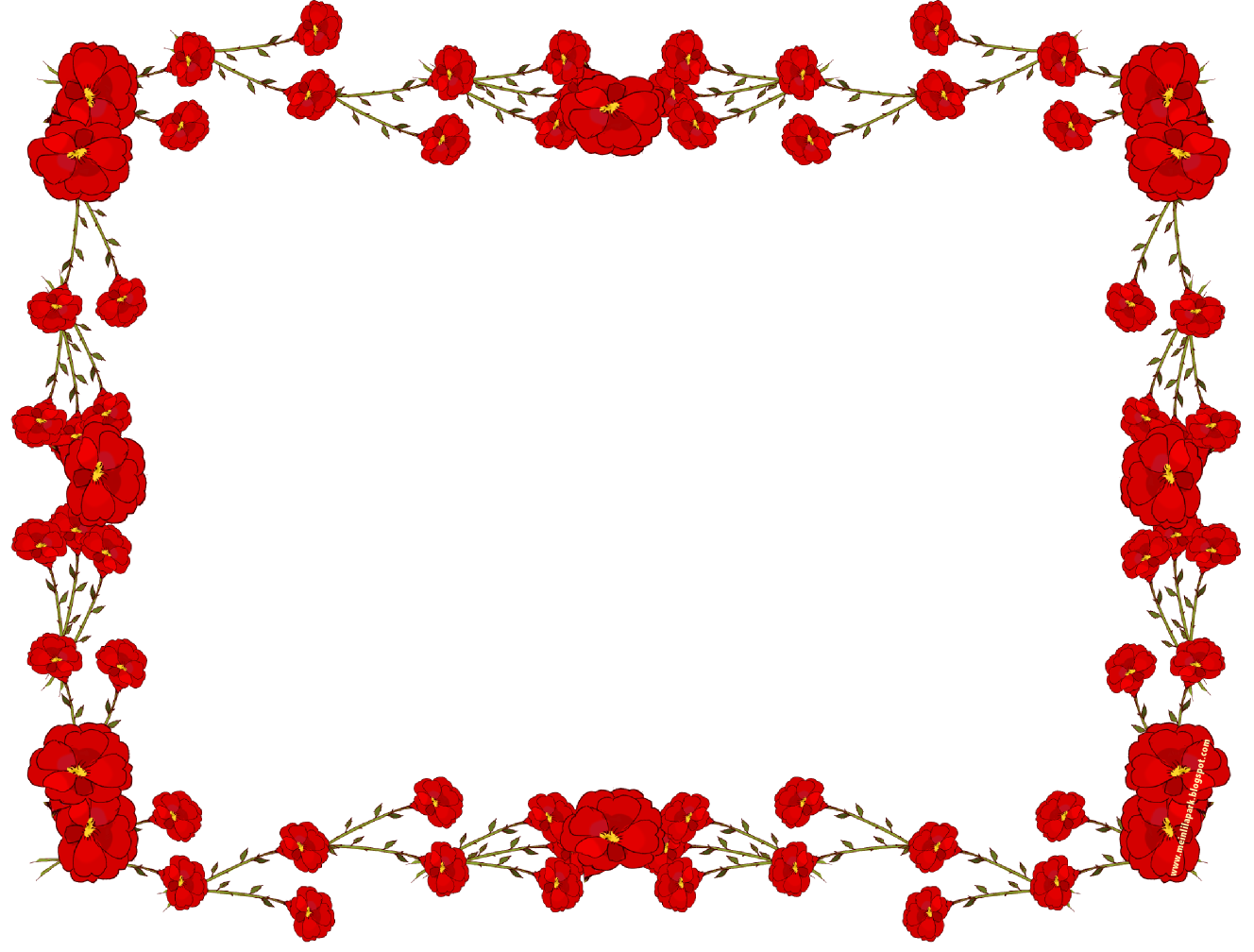 red flower border design