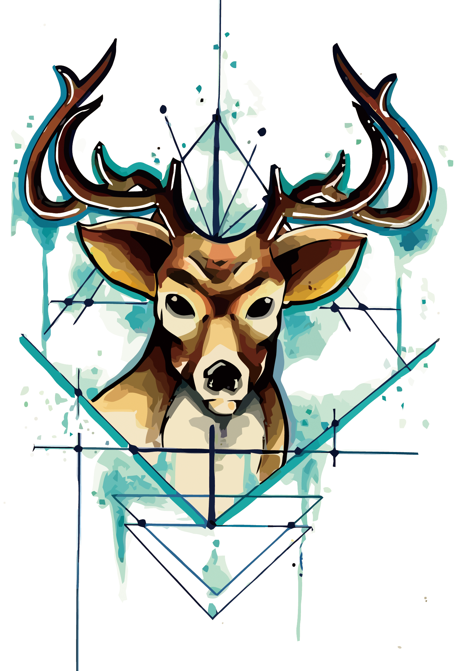 Download Tattoo  Head Deer Watercolor Vector  Unicorn 