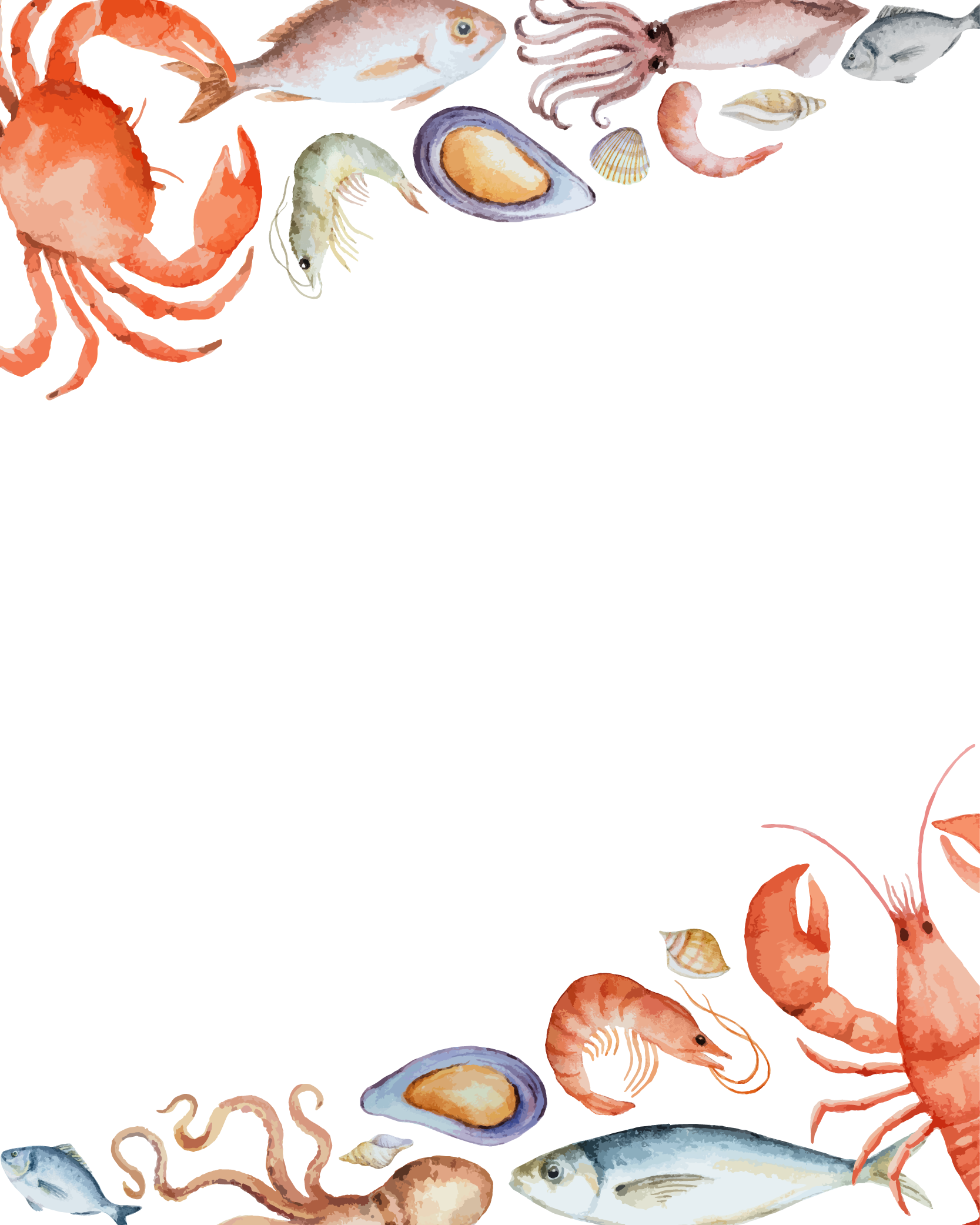 Download Download Seafood Vector Border Crab PNG Free Photo HQ PNG ...