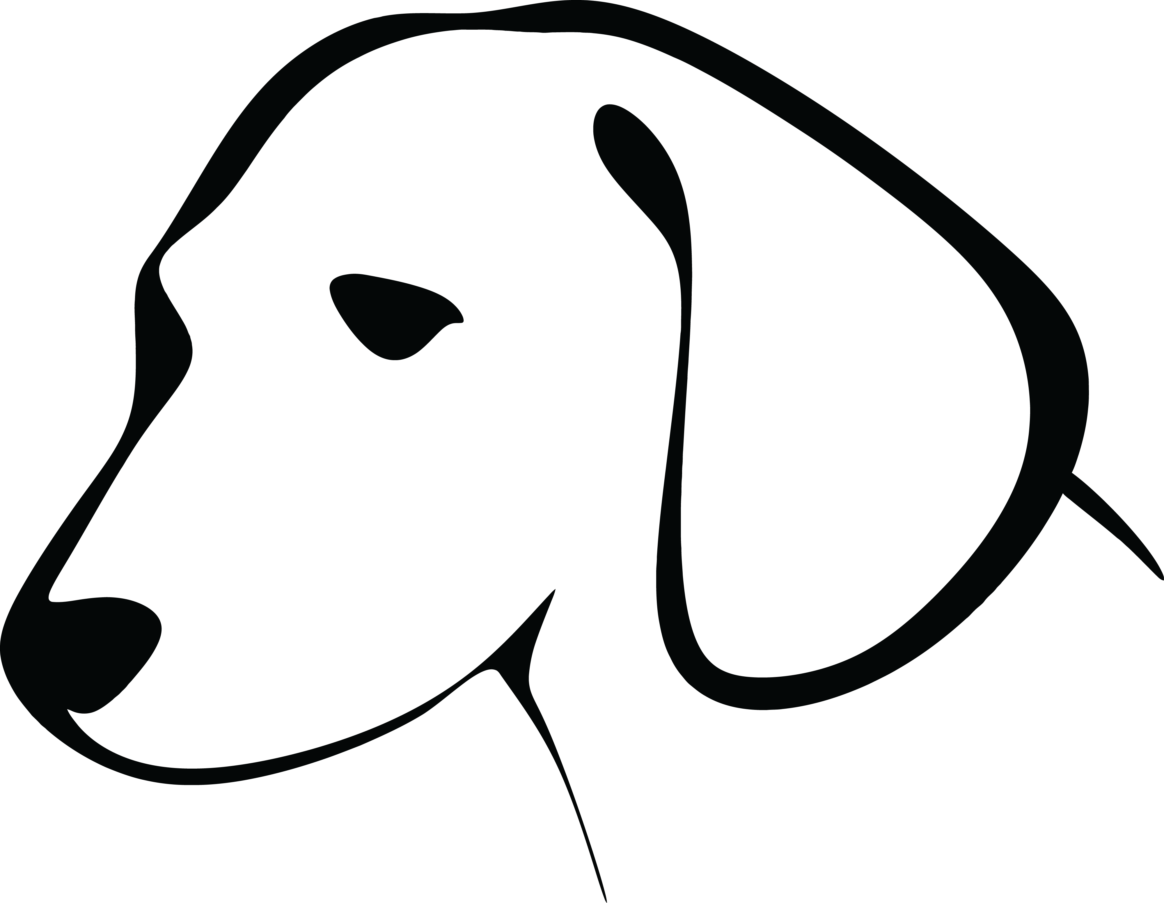 Silhouette Dog Face Download HD PNG Image