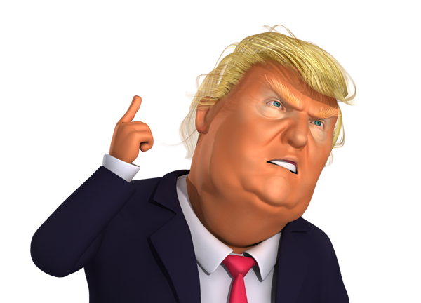 Forehead Microphone Caricature Trump States Donald United PNG Image
