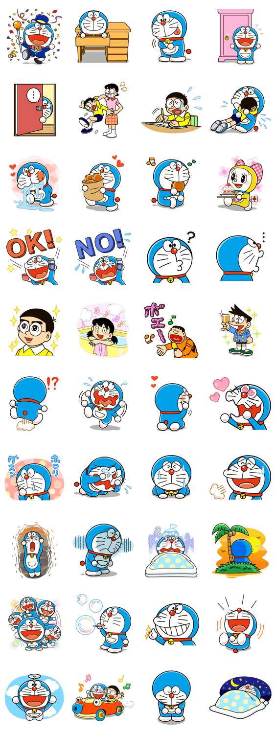 Doraemon Whatsapp Stickers - Stickers Cloud Doraemon Line Sticker Moving Png ,Doraemon Logo - free transparent png images - pngaaa.com