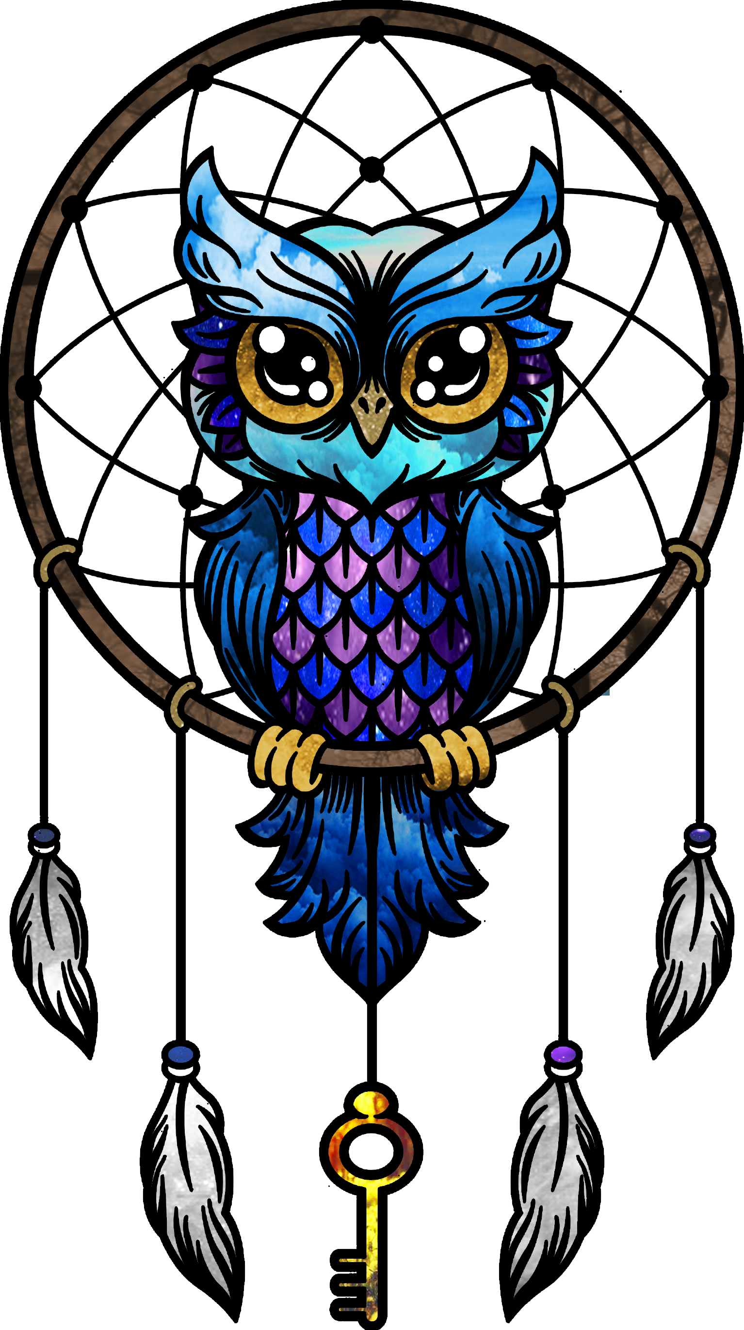 Owl Little Paper Drawing Dreamcatcher Download HQ PNG PNG Image