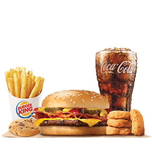 King Hamburger Nugget Cheeseburger Fries French Burger PNG Image