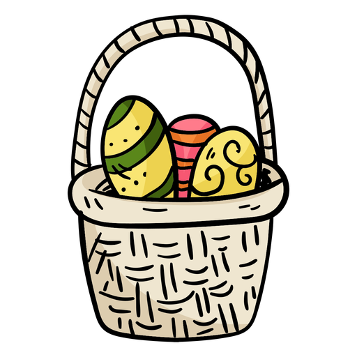 Basket Egg Vector Easter Picture Transparent PNG Image