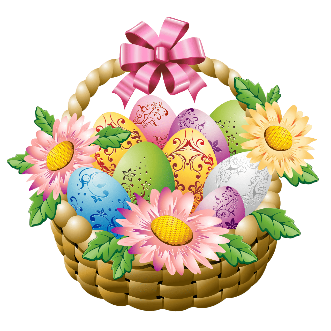 Basket Egg Easter Free Clipart HD Transparent PNG Image