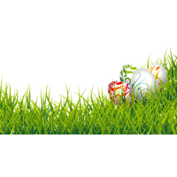 Floral Design Easter Eggs In Grass PNG Image