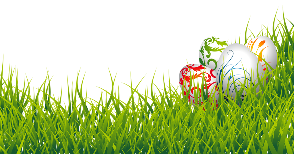 Floral Design Easter Eggs In Grass PNG Image