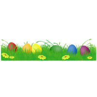 Easter Eggs In Grass PNG Image