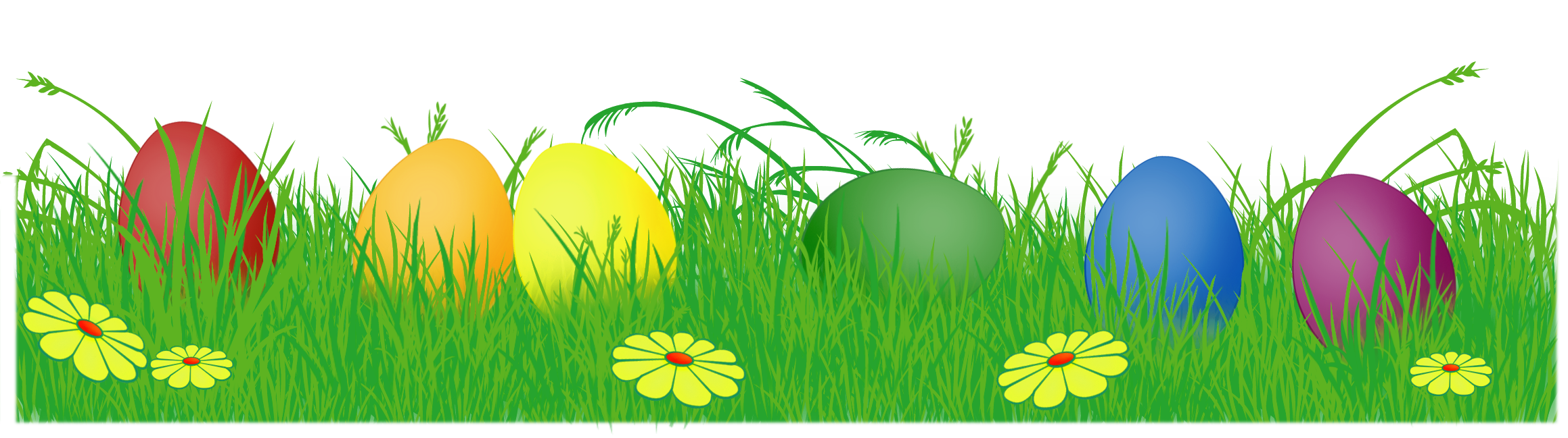 Easter Eggs In Grass PNG Image