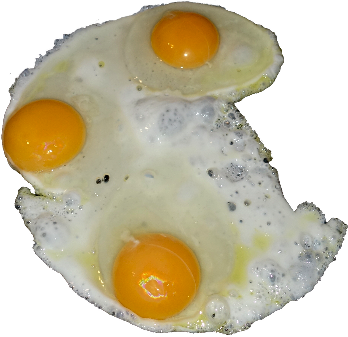 Fried egg on transparent background. png file Stock Photo