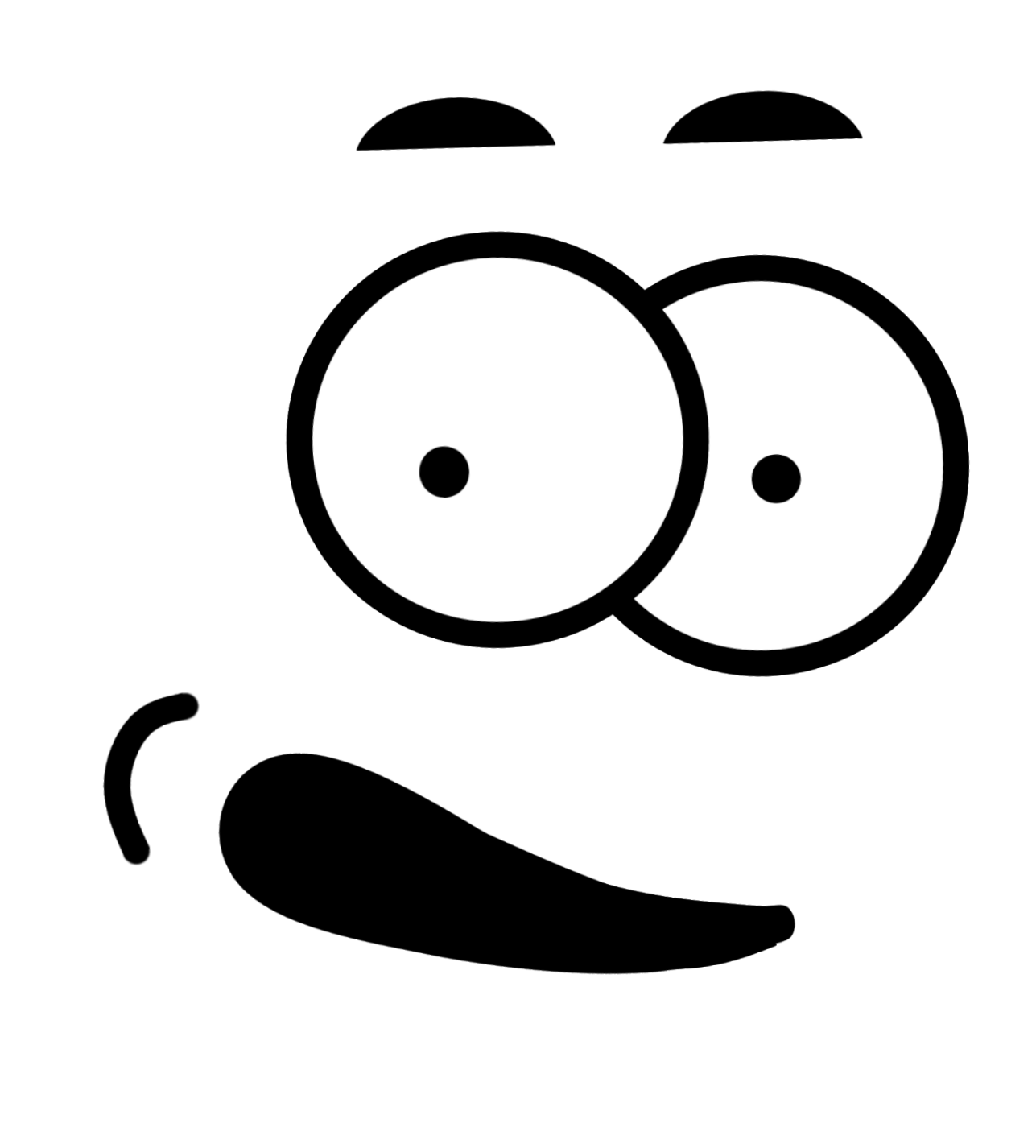 Cute Emoji Art Outline Face PNG Image
