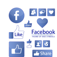 Information Like On Symbol Chart Facebook,Thumbs,Blue,Editable Vector