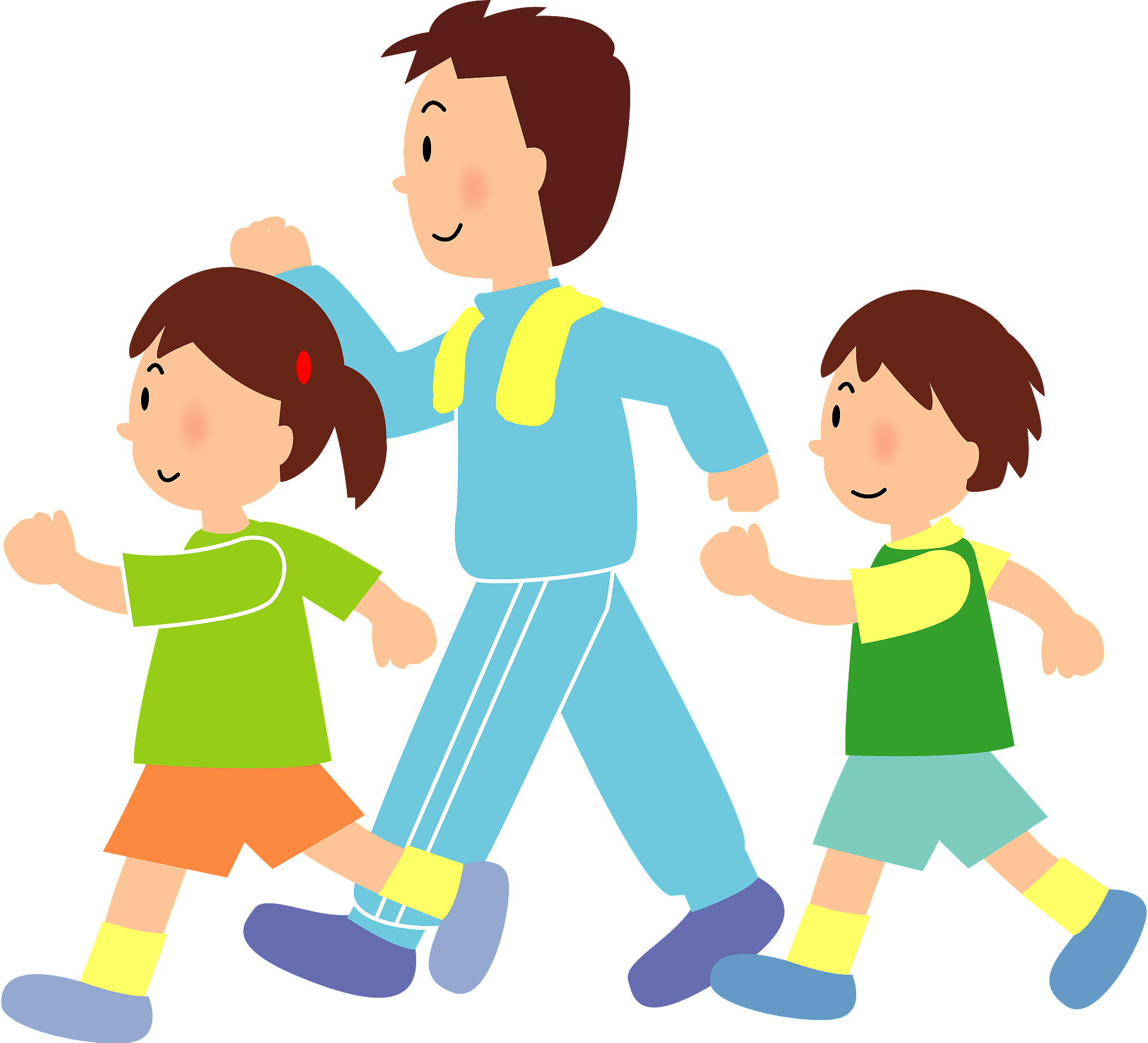 Walking Vector Family Download HQ PNG Image