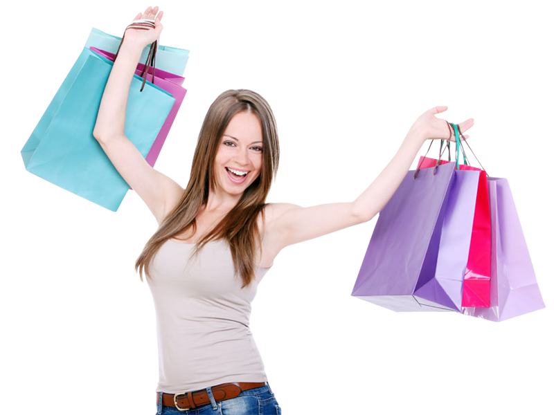 Beautiful Bag Girl Shopping Holding PNG Image