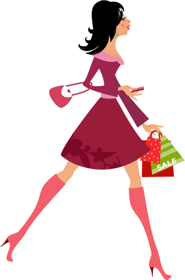 Bag Girl Shopping Sale Holding PNG Image