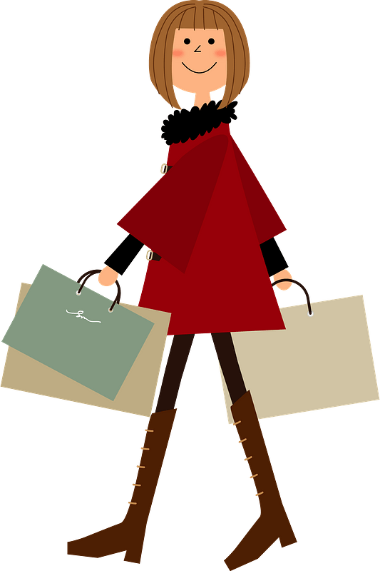 Bag Smiling Shopping Girl Holding PNG Image