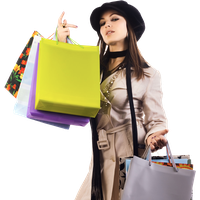Download Bag Girl Vector Shopping Holding HQ PNG Image | FreePNGImg