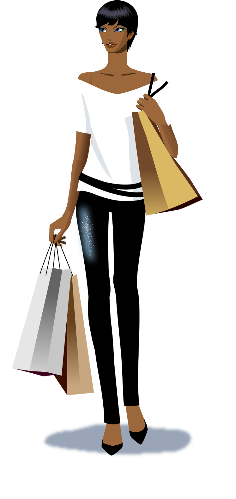 Brown Girl Vector Shopping Free Download PNG HQ PNG Image