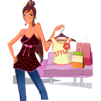 Girl Vector Shopping Free PNG HQ PNG