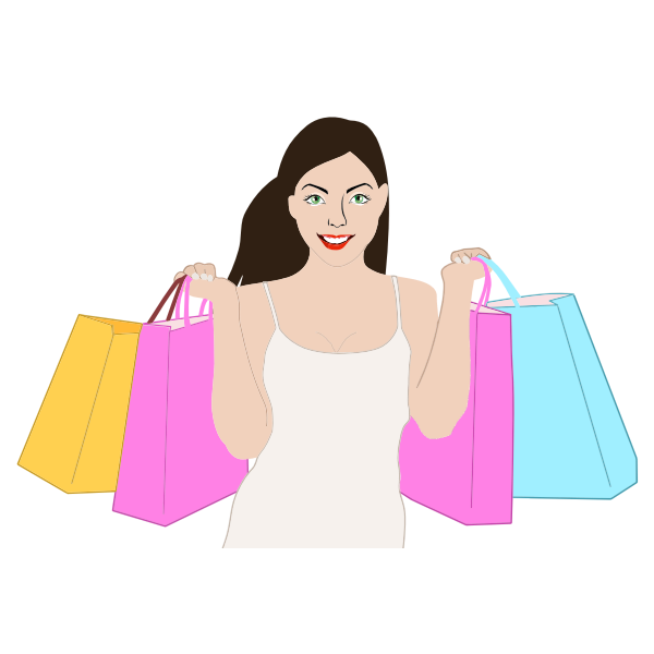 Girl Vector Shopping Happy PNG File HD PNG Image