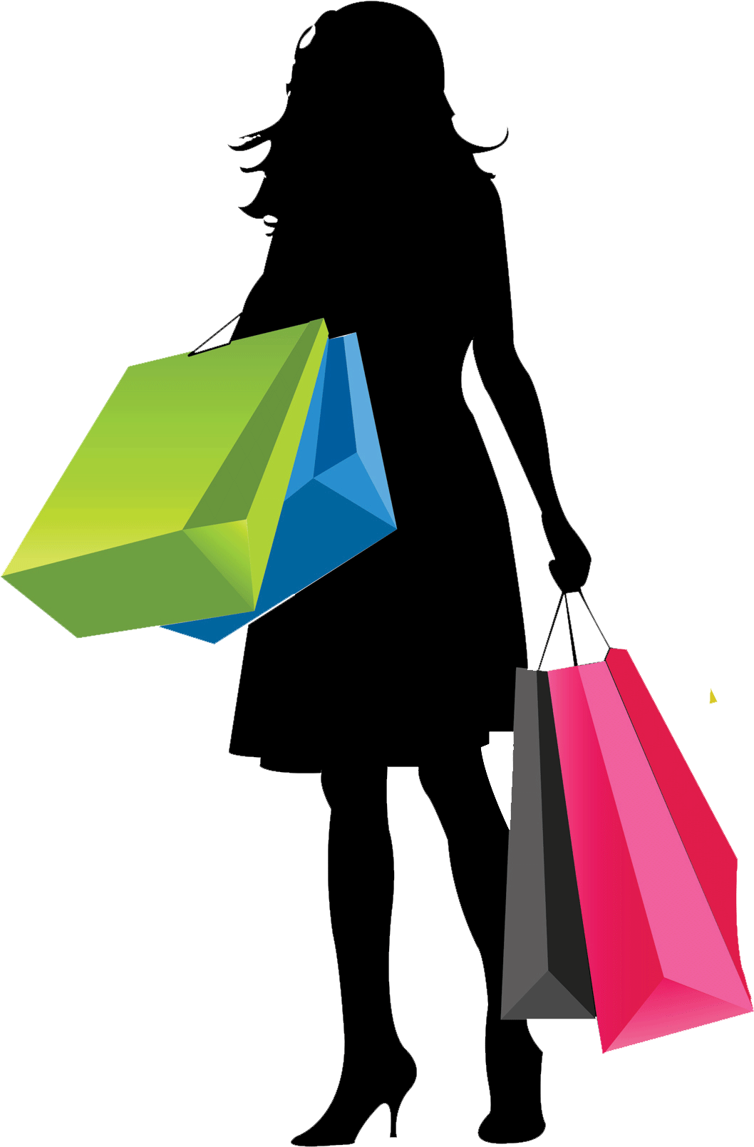 Shopping Girl Vector Silhouette Download Free Image PNG Image