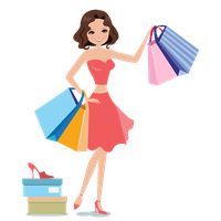 Short Shopping Hair Vector Smiling Girl PNG