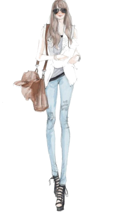 Sketch Fashion Illustration Chanel Design Drawing PNG Image