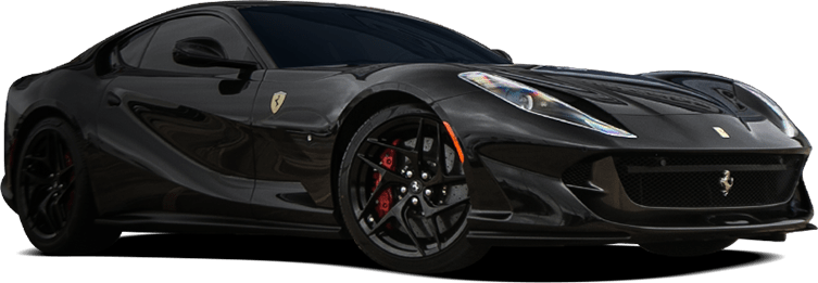 Car View Black Ferrari Side PNG Image